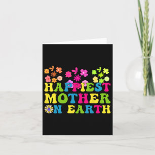 Cartão Mãe Mais Feliz da Terra Groovy Dia das Mães Feliz 