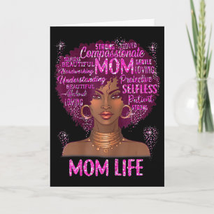 Cartão Mãe negra vida de mãe afro-americana feliz