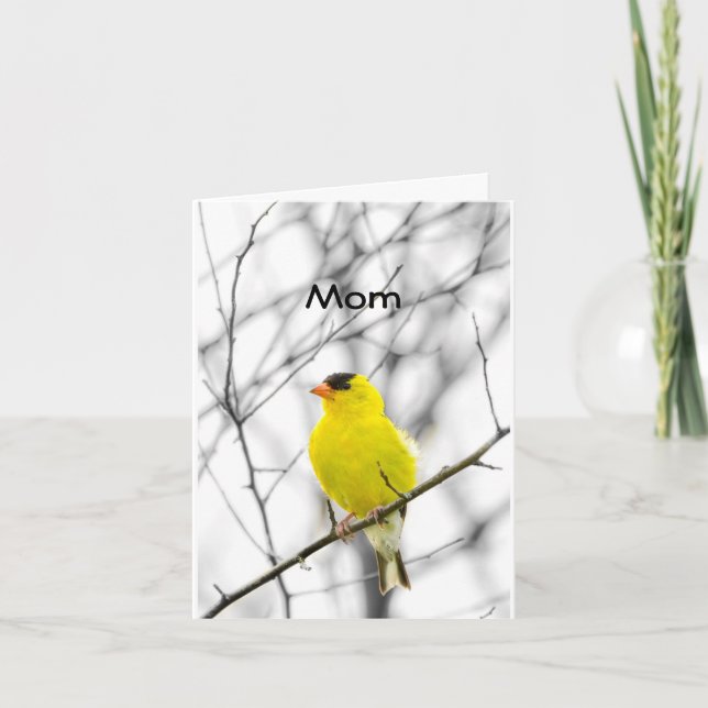 CARTÃO "MÃE" NO SEU ANIVERSÁRIO TWEETING FELIZ ANIVERSÁRI (Frente)