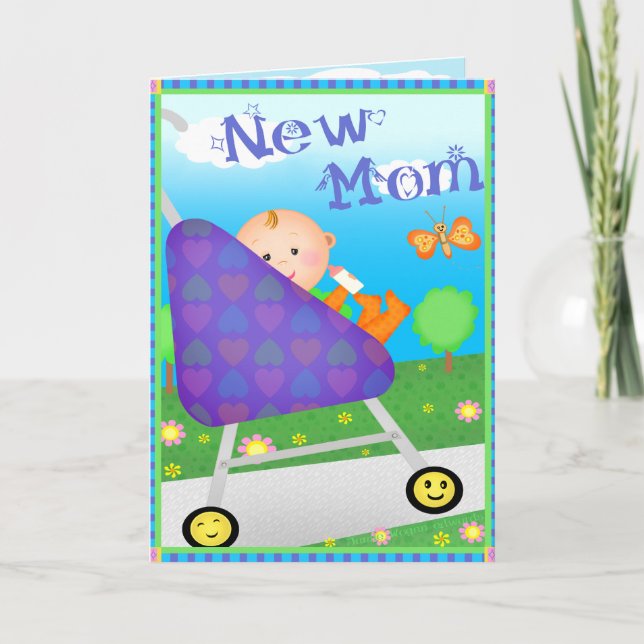 Cartão Mãe nova Dia de as mães personalizada (Frente)
