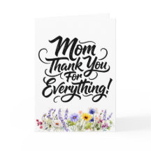 Mãe, Obrigada por Tudo Aquarela Flor Silvestre