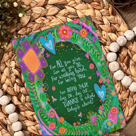 Cartão Mãe, Obrigado Por Citar Bonito Floral