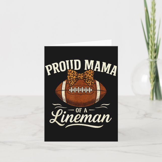 Cartão Mãe Orgulhosa De Um Lineman De Futebol Leopardo Sr (Frente)