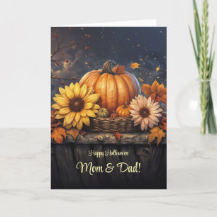 Cartão Mãe Pai Mãe Pai Feliz Dia das Bruxas