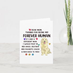 Cartão Mãe Para Sempre Humana Creme Retriever Dourado Dia
