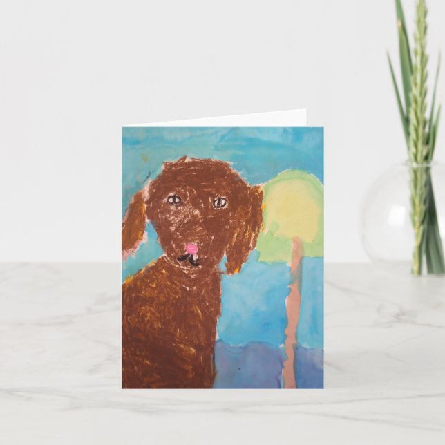 Cartão "Mãe, podemos pegar um cachorro? (Pastas de Aquare (Frente)