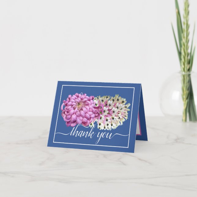 Cartão Mãe Rosa e Orquídeas Brancas Floral Obrigado (Frente)