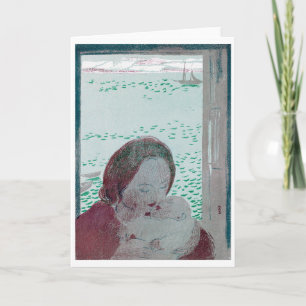 Cartão Mãe segurando bebê, Maurice Denis