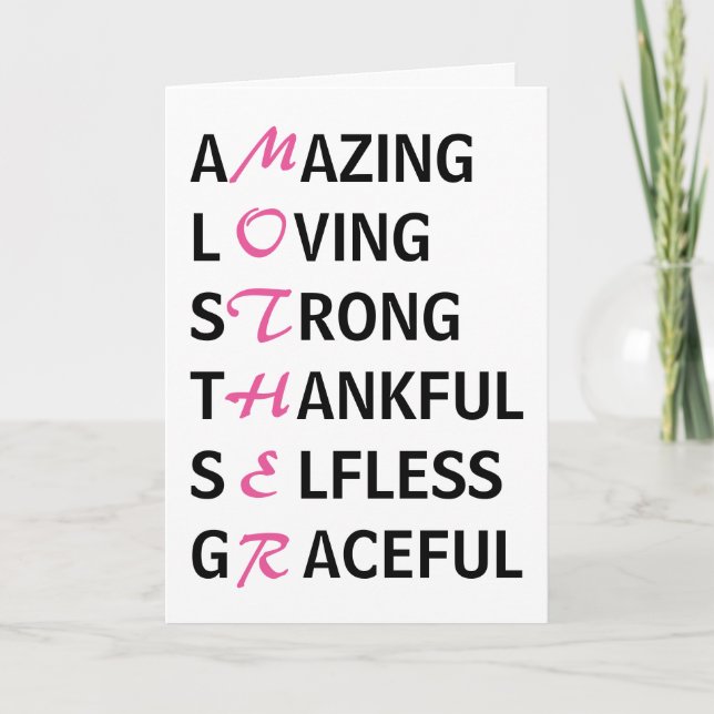 Cartão Mãe Significa Dia de as mães (Frente)