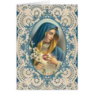 Cartão Mãe Triste Abençoada Virgem Maria Religiosa