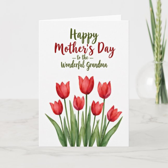 Cartão Mãe Tulipa Escarlate (Frente)