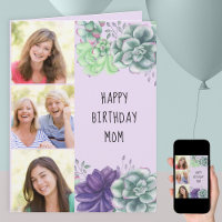 Mãe Verde e Púrpura Suculem 3 Foto Aniversário