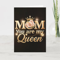 Mãe Você É Minha Rainha Tipografia Dourada Design