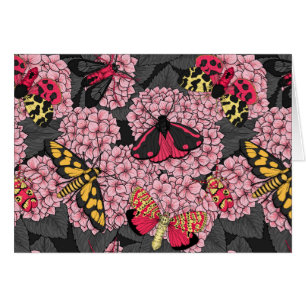 Cartão Mães na hidrangea rosa