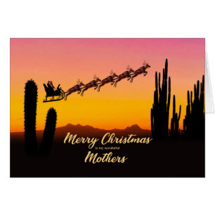 Cartão Mães Papais noeis de Natal Sobre o Deserto