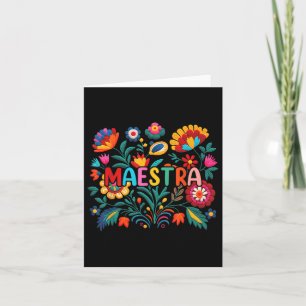Cartão Maestra Flores Professora Espanhola Cinco De Mayo 
