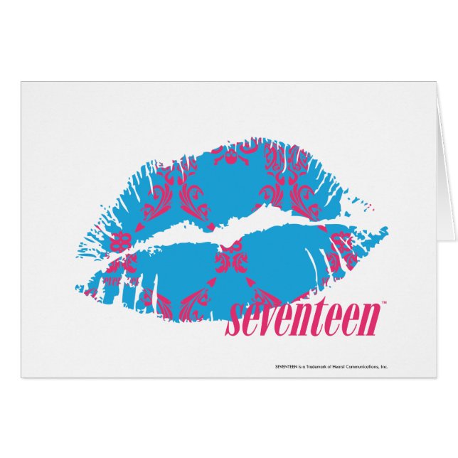 Cartão Magenta-Aqua do damasco (Frente Horizontal)