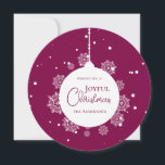 Cartão Magenta Enfeites de natal de Caligrafia Moderna<br><div class="desc">Enfeites de natal Clássico Arredondado Magenta Magenta de modelo Moderno de Caligrafia para personalizar para seus desejos de Natal!</div>
