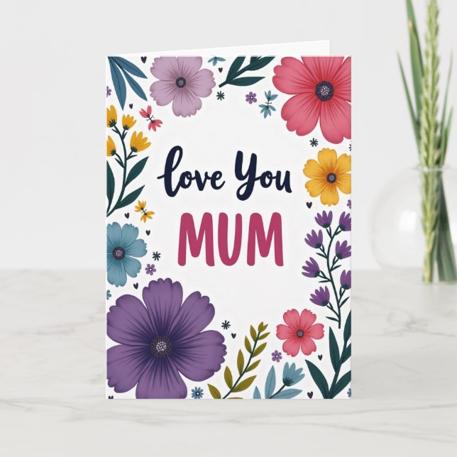 Cartão Magenta Love You Mum Card (Frente)