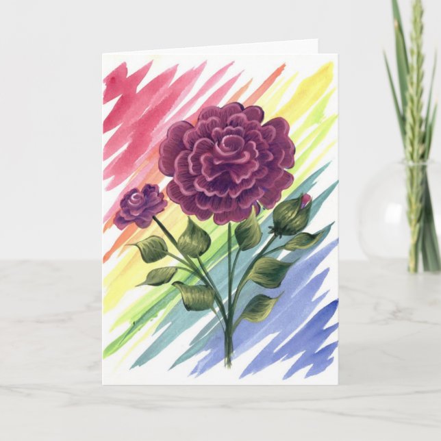 Cartão Magenta Rose Greeting Card (Frente)