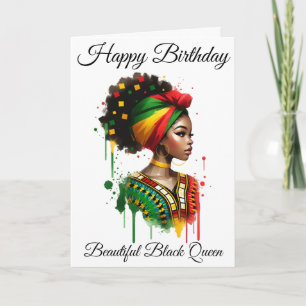 Cartão Magia de Menina Preta Aniversário Irmã Melanina Mu