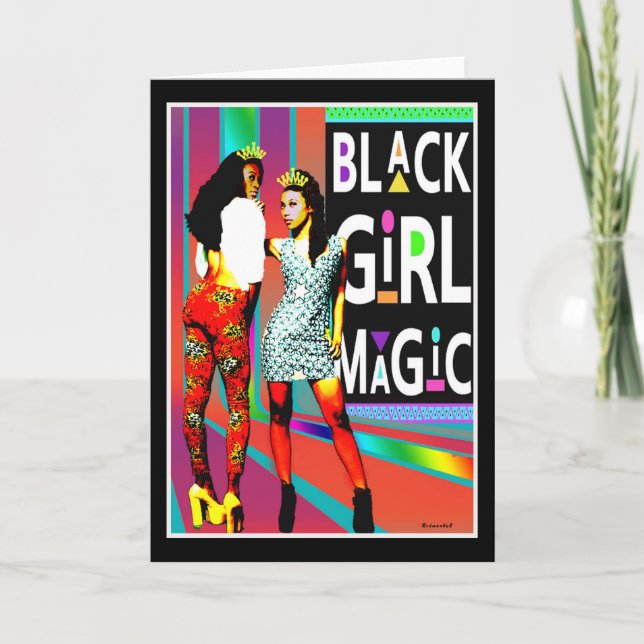 Cartão Magia de Menina Preta — Sempre uma Rainha (Frente)