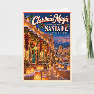 Cartão Magia de Natal em Santa Fe Novo México Vintage