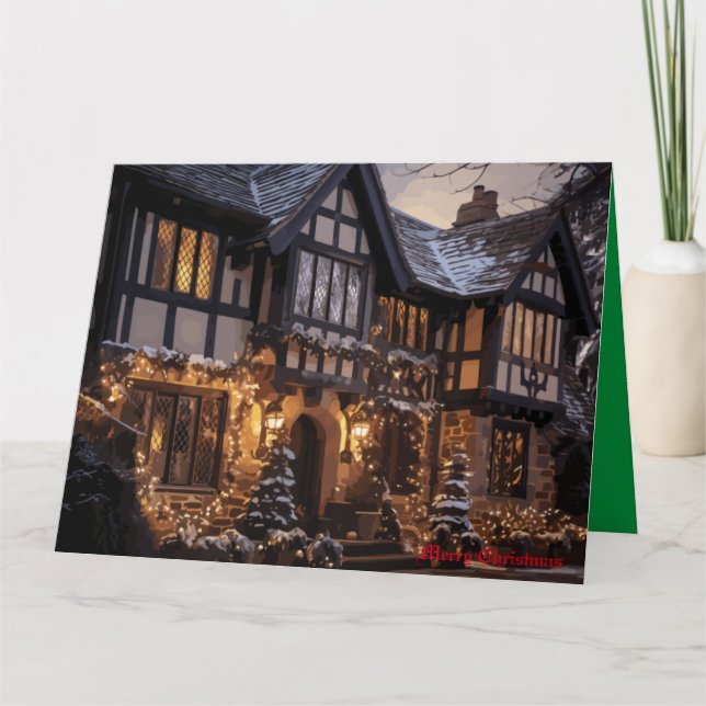 Cartão Magia do Natal Rústico (Frente)