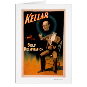 Cartão Mágica de autodecapitação do desempenho do Kellar