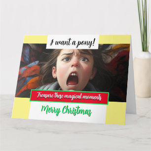 Cartão Mágica do Natal, QUERO UM PÔNY!