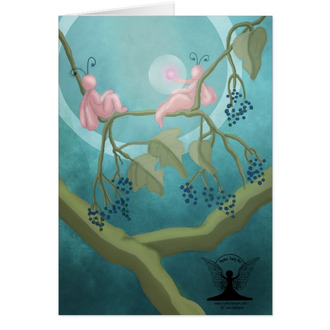 Cartão Mágica floral da arte feericamente mítico (Frente)