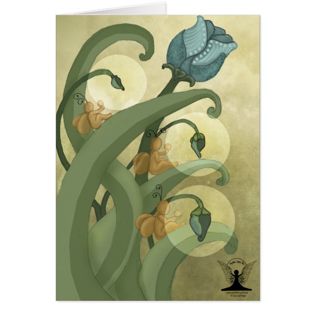 Cartão Mágica floral da arte feericamente mítico (Frente)