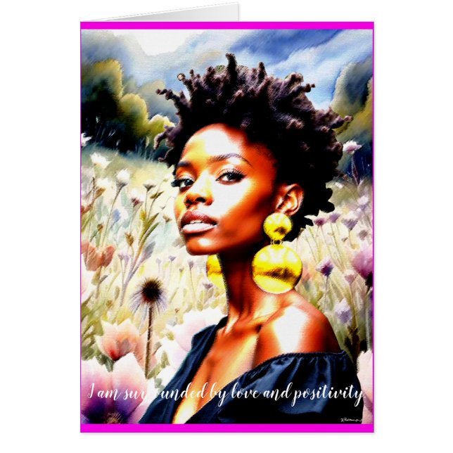 Cartão Mágica Menina Negra (Frente)