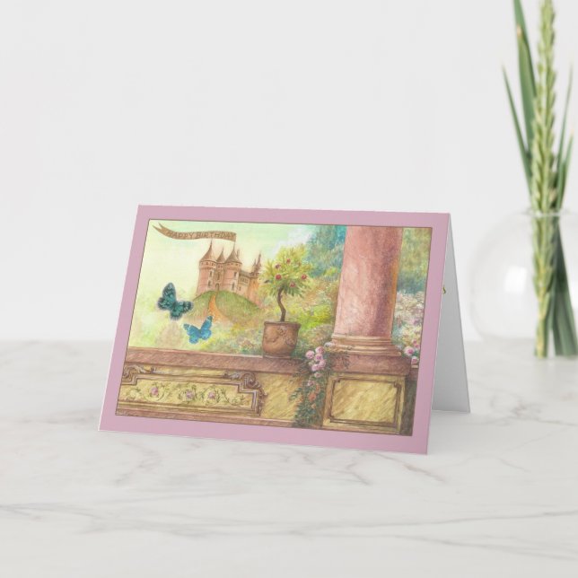 Cartão magical castle enchanting birthday (Frente)