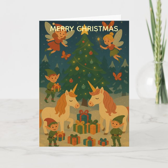 Cartão Magical Christmas Time Custom Christmas Greeting (Frente)