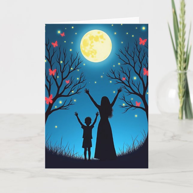 Cartão Magical Moonlit Night Scene Card (Frente)