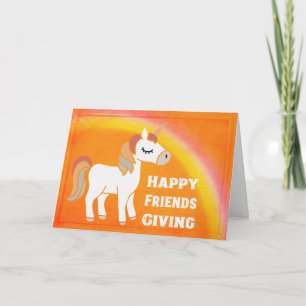 Cartão Magical Mystical Happy Friendsgiving Unicorn