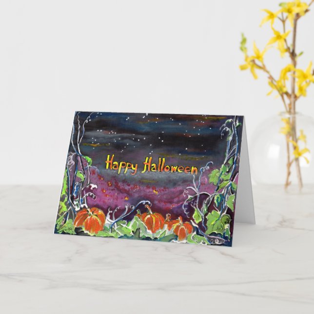 Cartão Magical Pumpkins Halloween Collection (Flor Amarela)