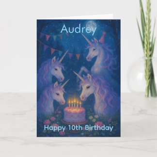 Cartão Magical Unicorns Mystical Customizable Birthday