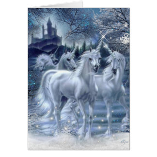 Cartão Magical Winter Unicorn Fantasy