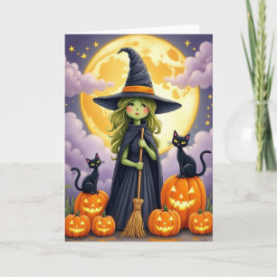 Cartão Mágico de Halloween ao Luar