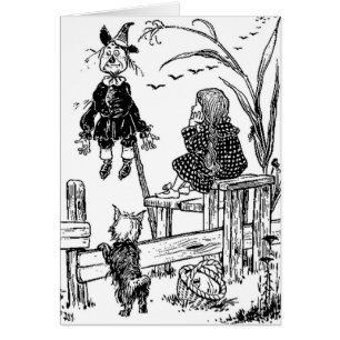 Cartão Mágico de Oz Dorothy Toto e o espantalho