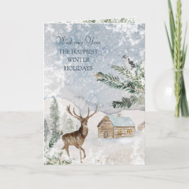 Cartão Mágico de Saudação de Pássaros da Floresta