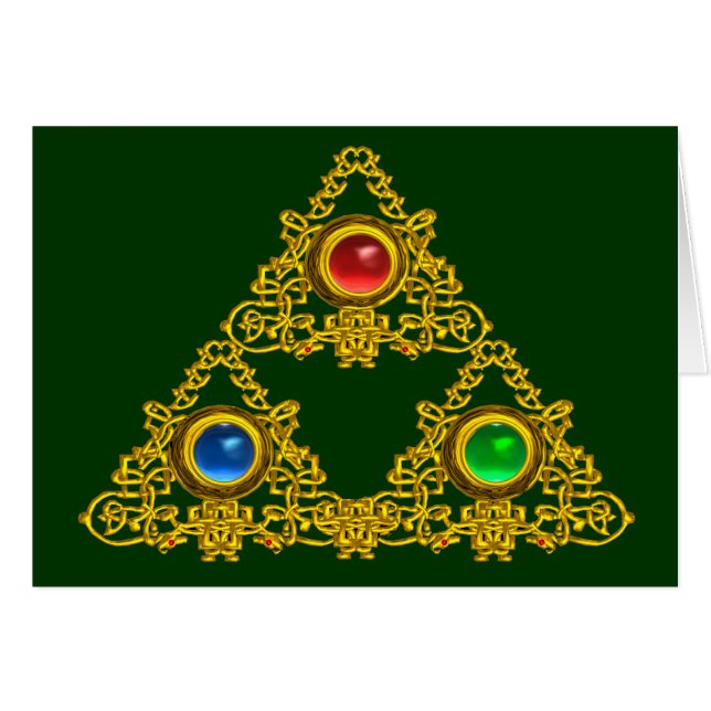 CARTÃO MÁGICO ELFIC TALISMAN/DOURADO TRIÂNGULO COM GEMSTO (Frente Horizontal)