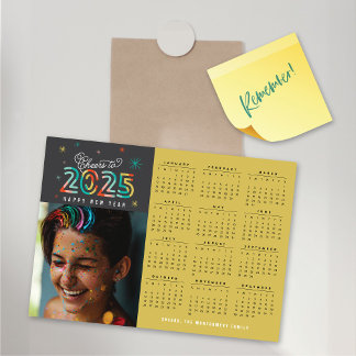 Cartão Magnet de Ano Novo para Calendário 2025