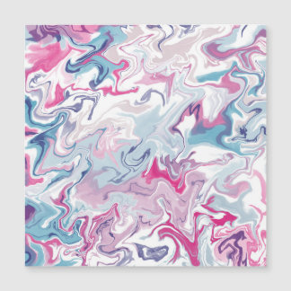 Cartão Magnético Abstrato de mármore azul-rosa - A
