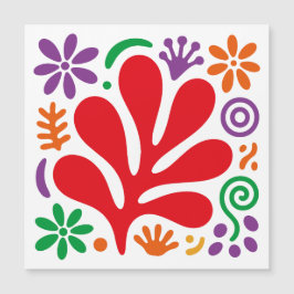Cartão Magnético Abstrato Ousado Floral Estilo Mat