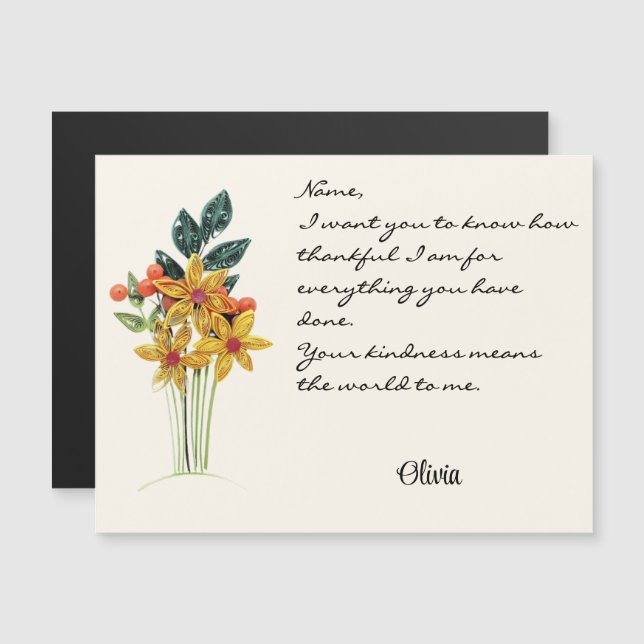 Cartão Magnético All-Occasion Flores Enchidas em P (Frente/Verso)