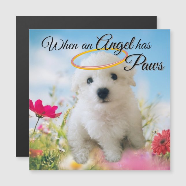 Cartão Magnético Anjo Cachorrinho (Frente/Verso)