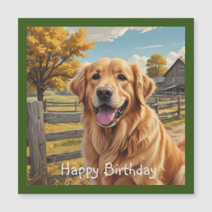 Cartão Magnético Birthday para Retriever de ouro